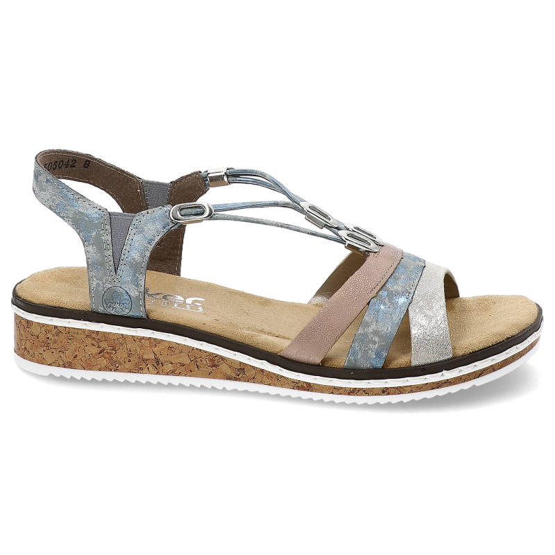 Sandały Niebieskie Sandały Rieker Damskie Wygodne Obuwie