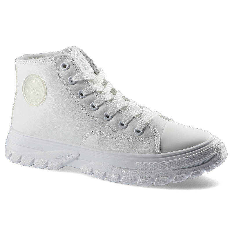Sneakersy damskie Big Star, wykonane z materiału tekstylnego o wzmocnionej strukturze z wysoką cholewką klasycznym sznur...
