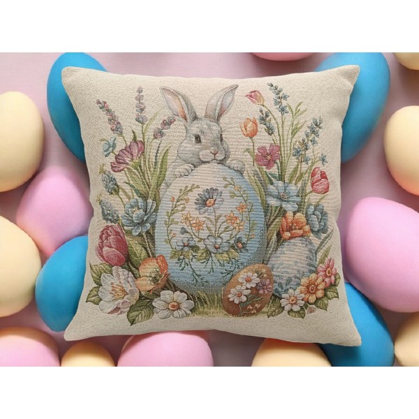 Poszewka dekoracyjna 45x45 cm Jajko z królikiem