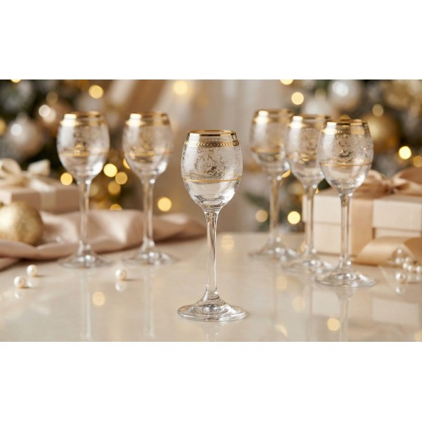 Zestaw 6 kieliszków do likieru 50 ml Dolce Vita Gold