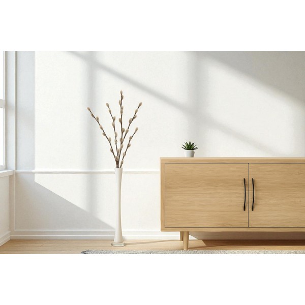 Wazon szklany 60 cm Rura biały