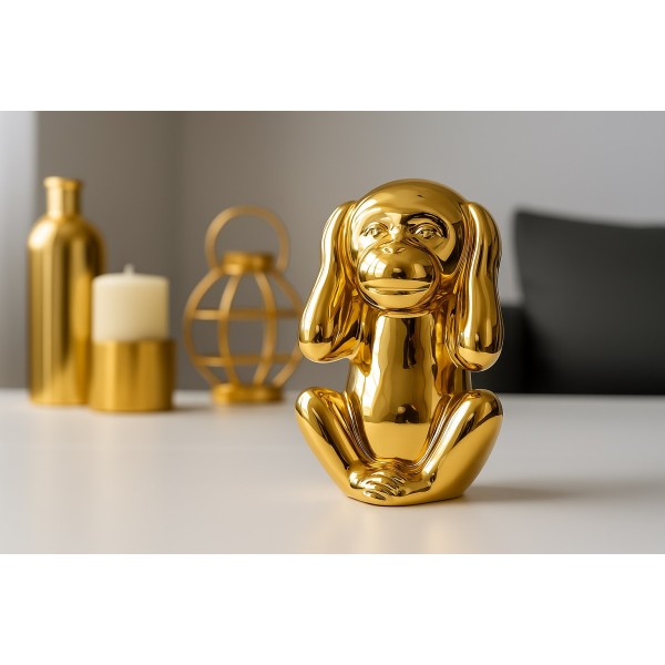 Skarbonka ceramiczna Małpka Uszy złota