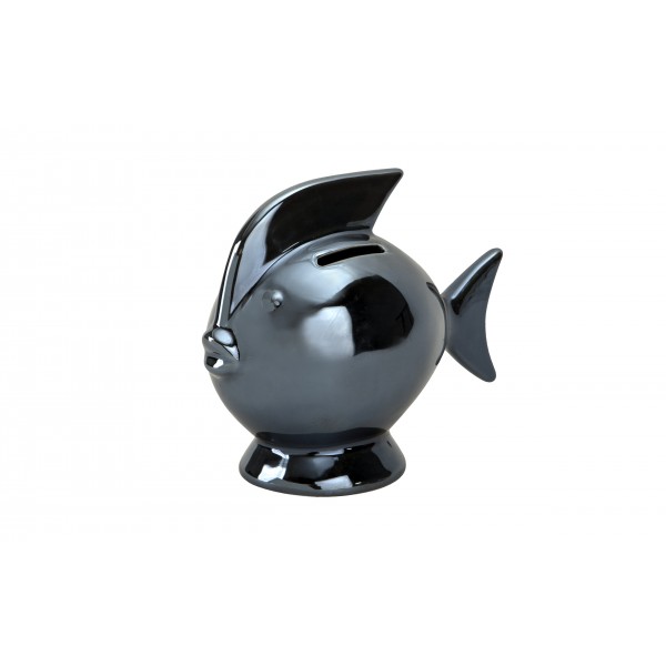 Skarbonka ceramiczna Ryba granatowa mała 14x7 5 cm