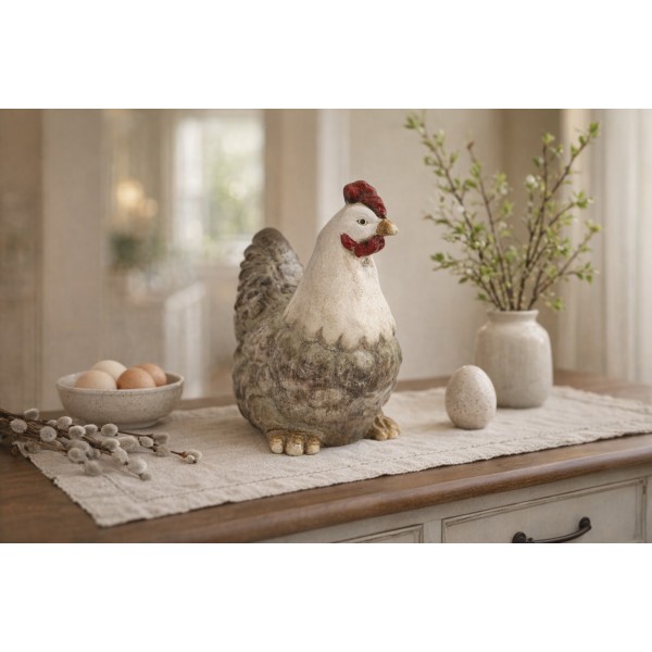 Figurka dekoracyjna Kura 19 cm ceramiczna