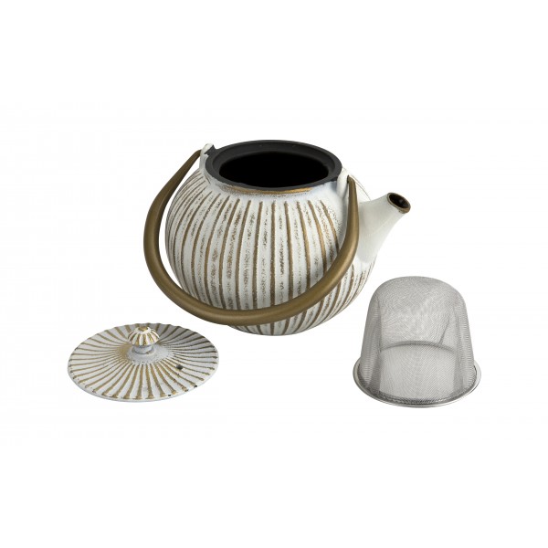 Żeliwny czajnik 1 1 L z sitkiem SakuraTea biały