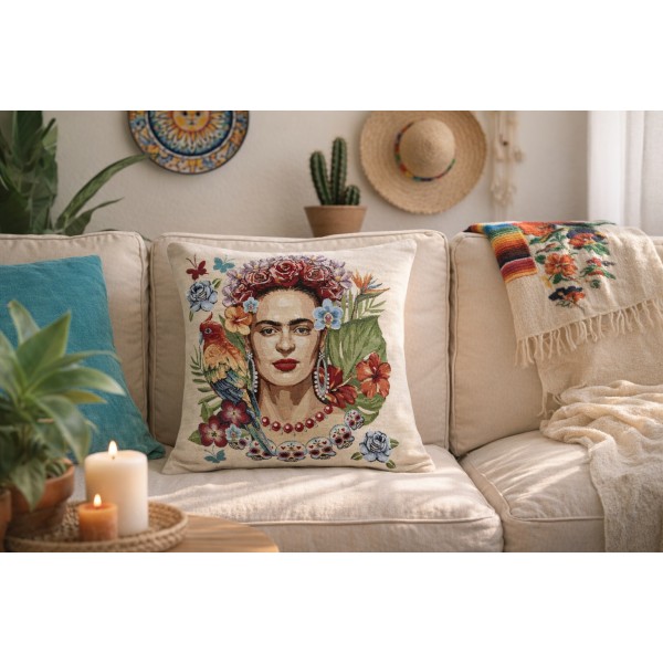 Poszewka dekoracyjna 45x45 cm Frida Kahlo 1139 Gobelinowa Premium
