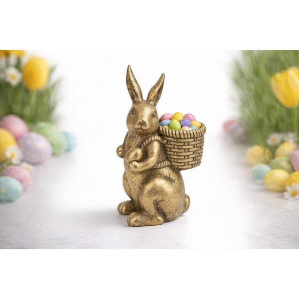 Figurka Królik z koszyczkiem na plecach