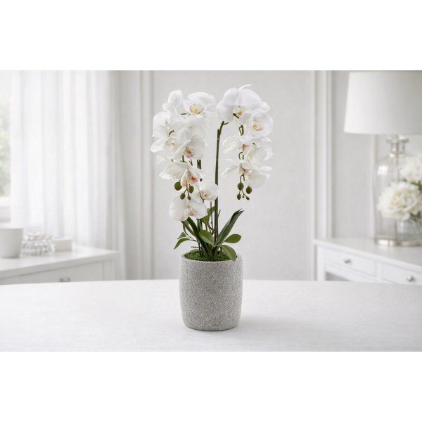 Sztuczny storczyk biały 24x16x56 cm CX0522