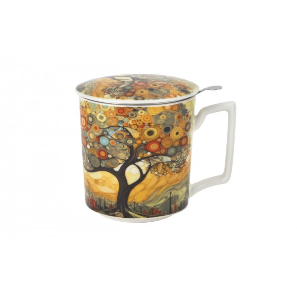 Kubek porcelanowy 450 ml z zaparzaczem Modern Tree