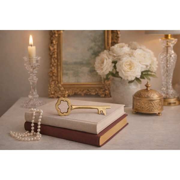 Złoty Klucz Dekoracyjny Metalowy 11 cm Dekor-Pap Ozdoba Vintage Glamour