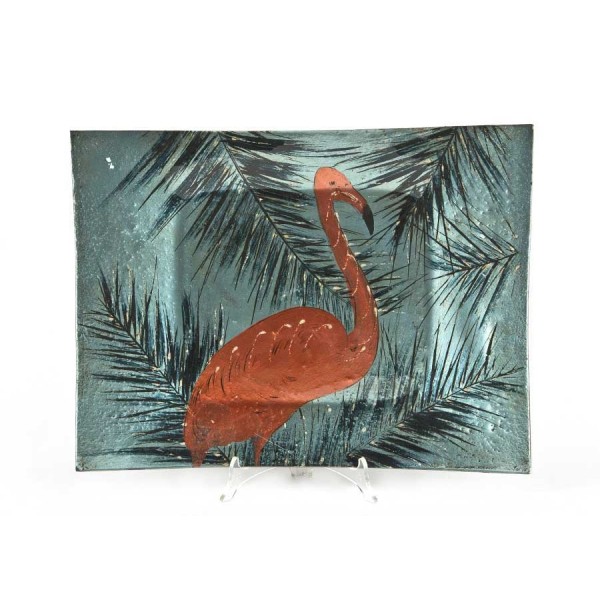 Talerz dekoracyjny 3812A szklany Flaming 42 5 cm