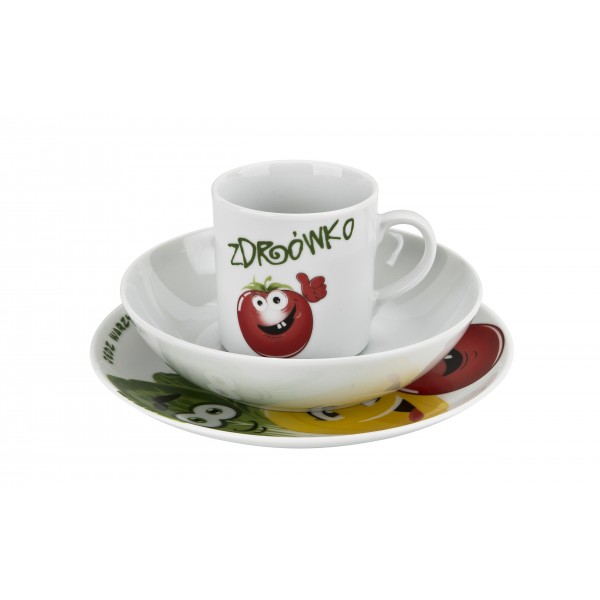 Zestaw naczyń dla dzieci Zdrówko porcelanowy