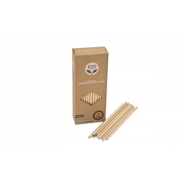 Słomki do napojów papierowe jednorazowe 19 5 cm 100 szt.