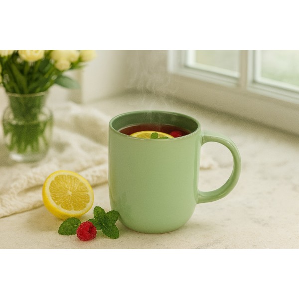 Kubek ceramiczny 400 ml jasno zielony-ciemno zielony