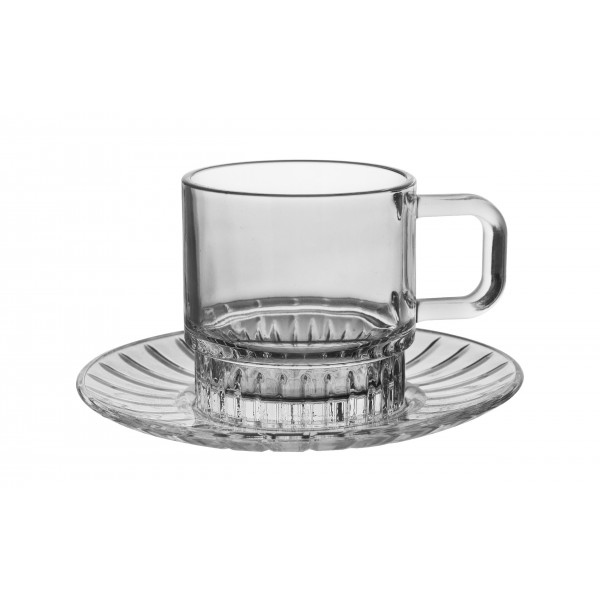 Filiżanka szklana 240 ml + spodek Stella