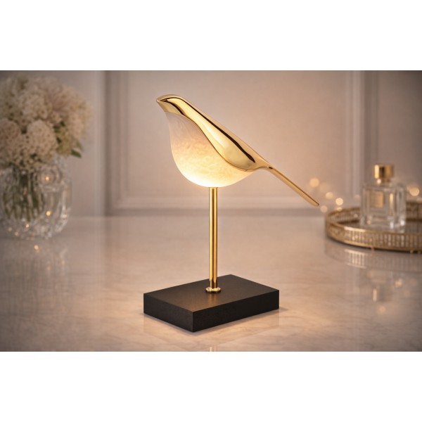 Lampka Ozdoba Ptak złoty 27 5 cm