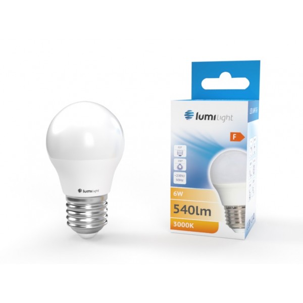Żarówka LED kulka G45 E27 6W Mleczna Ciepła
