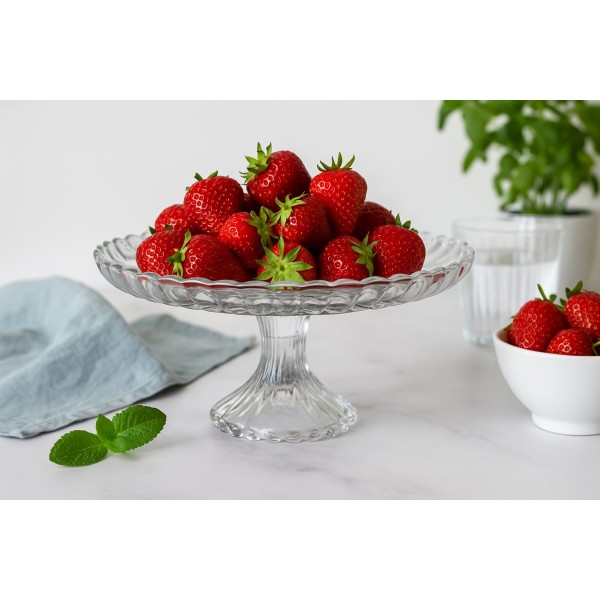 Patera szklana 29 5 cm na nóżce