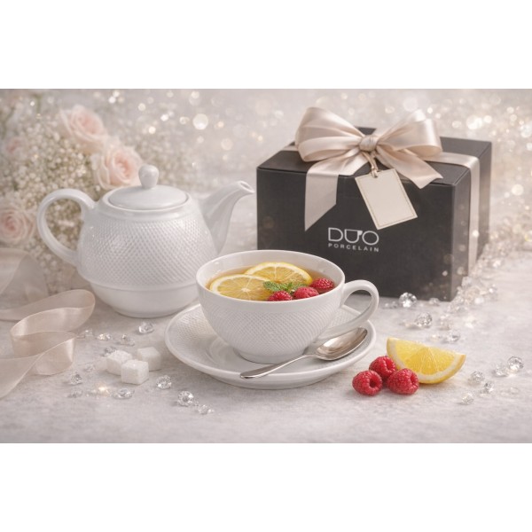 Filiżanka z dzbankiem i zaparzaczem Tea For One Diamond