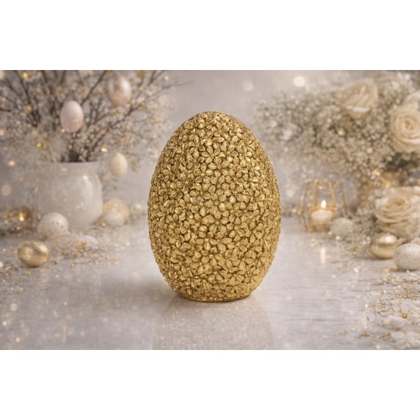 Ozdoba Jajko 11 cm złote GJ0387 z tworzywa