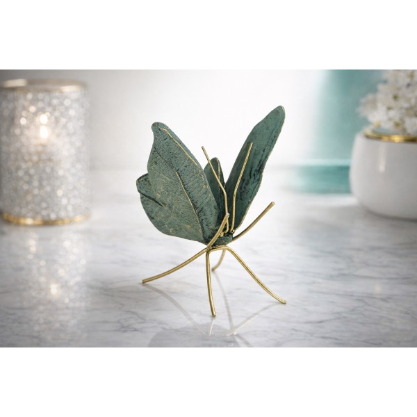 Ozdoba Motyl zielono-złoty 13 cm