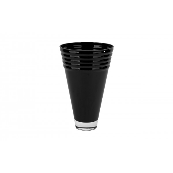 Wazon szklany czarny 30 cm Krosno