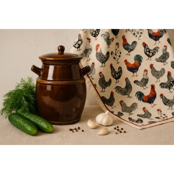 Beczka ceramiczna 5 L hermetyczna brąz