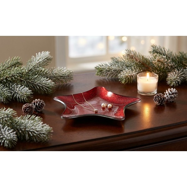 Podstawka szklana 17 cm gwiazda czerwona RF071