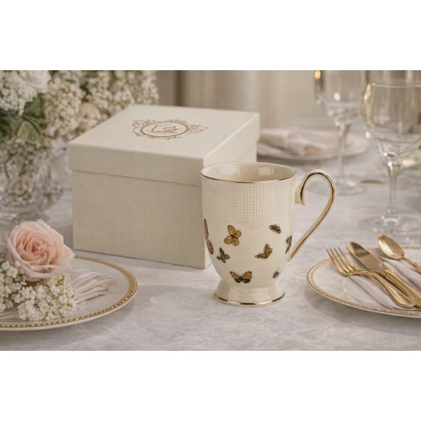 Kubek porcelanowy 400 ml Motylki