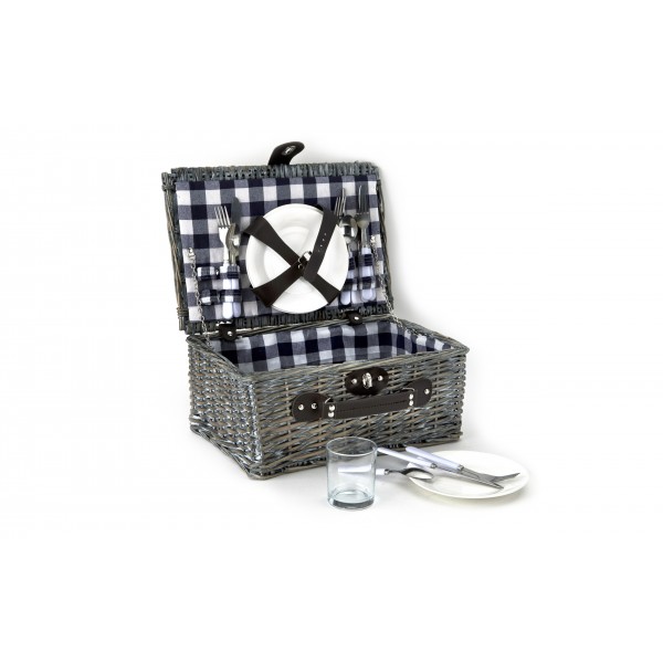 Koszyk piknikowy z wyposażeniem 4 os. j. brąz/granat
