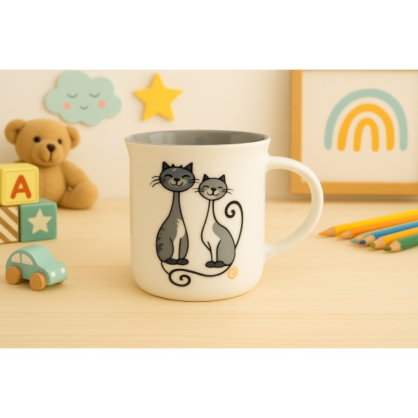 Kubek porcelanowy 330 ml Filemon Kotki Dwa