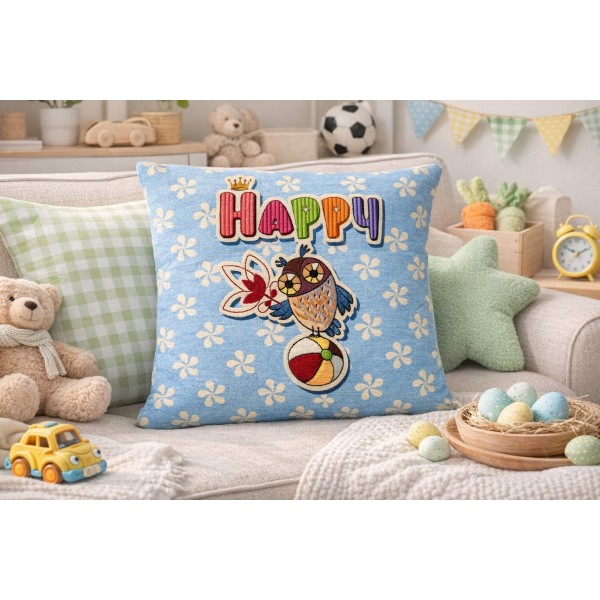 Poszewka dekoracyjna 45x45 cm Sowa-Happy Gobelinowa Premium