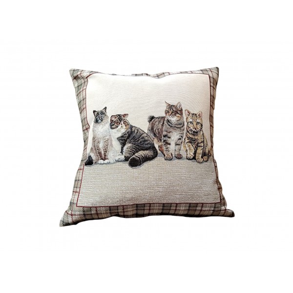 Poszewka dekoracyjna 45x45 cm Koty Krata