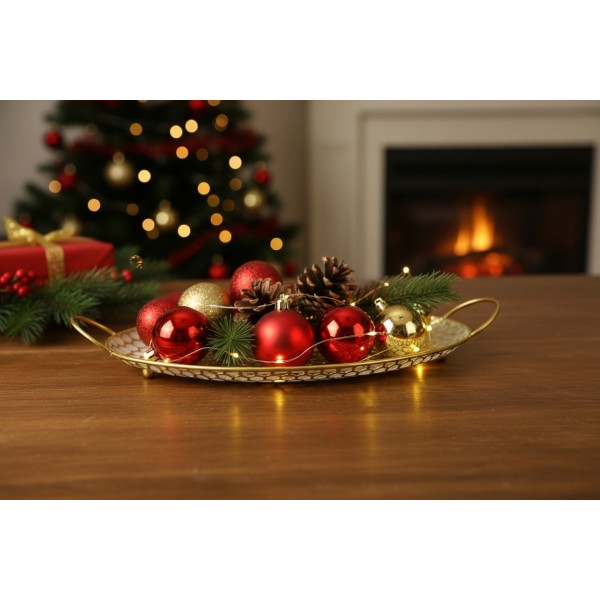 Taca dekoracyjna 51x30x3 cm Glow Hexagone owalna