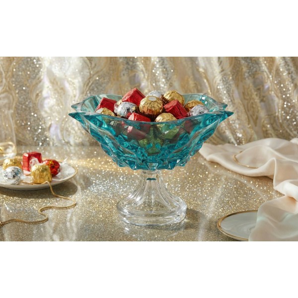 Misa kryształowa 30 5 cm na nodze Samba Aquamarine