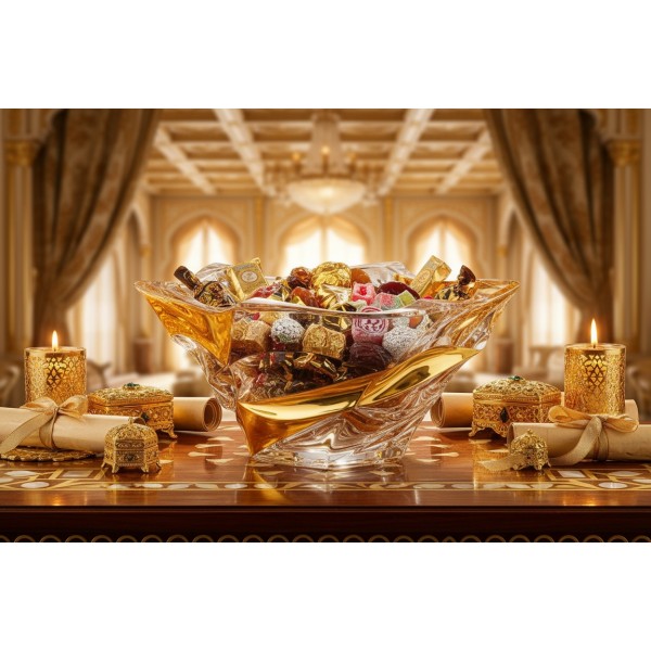 Misa kryształowa 29 5 cm Flamenco Belt Gold