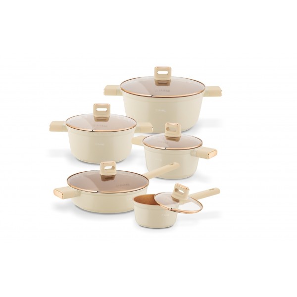 Komplet garnków 10 el. Starlet Beige