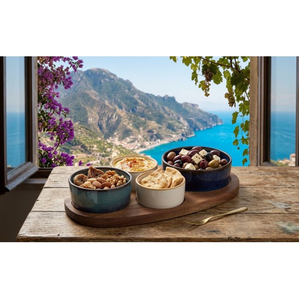 Zestaw 4 miseczek z deską do serwowania 5 el. 7389