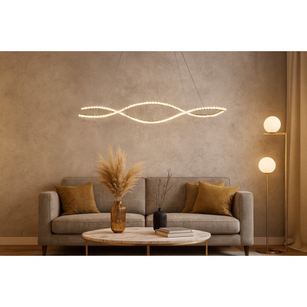 Lampa SPARK WAVES PENDANT 120 CCT DIMM + REMOTE CONTROL Gold