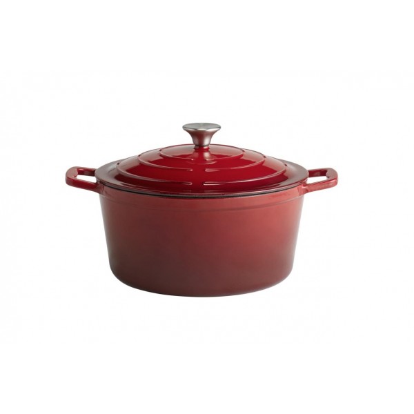 Garnek żeliwny 6 L Stars red