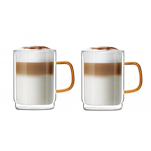 Komplet 2 szklanek termicznych 350 ml z podwójną ścianką Amber