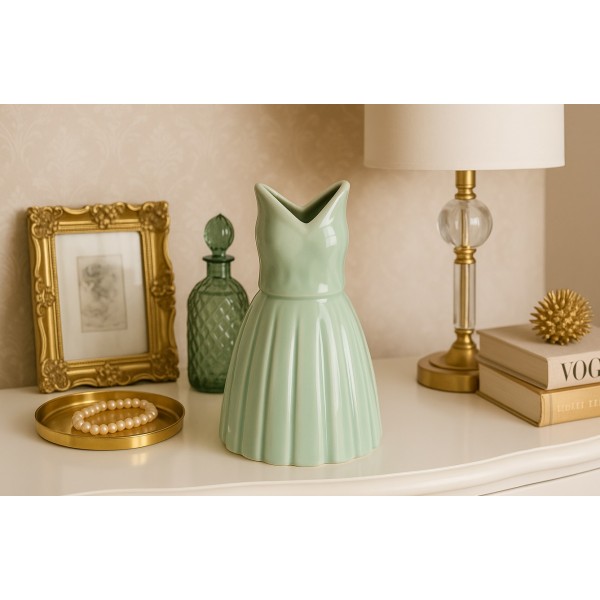 Wazon ceramiczny Sukienka zielona