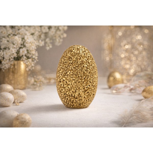 Ozdoba Jajko 10 cm złote GJ0386 z tworzywa