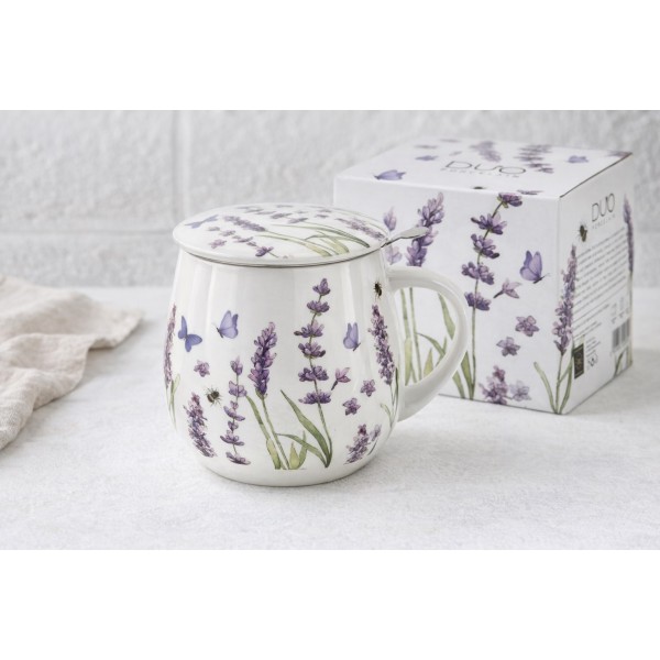 Kubek baryłka z zaparzaczem 430 ml Lavender