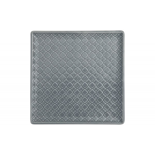 Talerz płytki kwadratowy 20 5cm Marrakesz szaro-niebieski