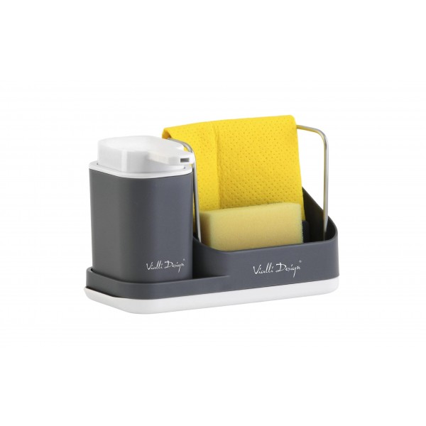 Organizer kuchenny z dozownikiem Livio Duo szary