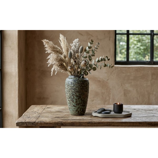 Wazon ceramiczny 29 cm ciemnozielony