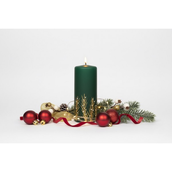 Świeca klubowa 15 cm Frozen Time choinkowa zieleń