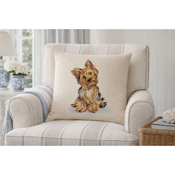 Poszewka dekoracyjna 45x45 cm Pies York Gobelinowa Premium