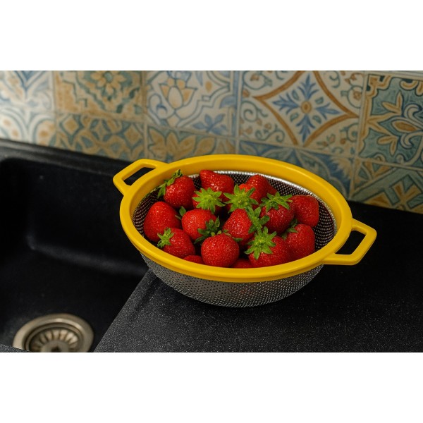 Cedzak nierdzewny 27 cm żółty Drop